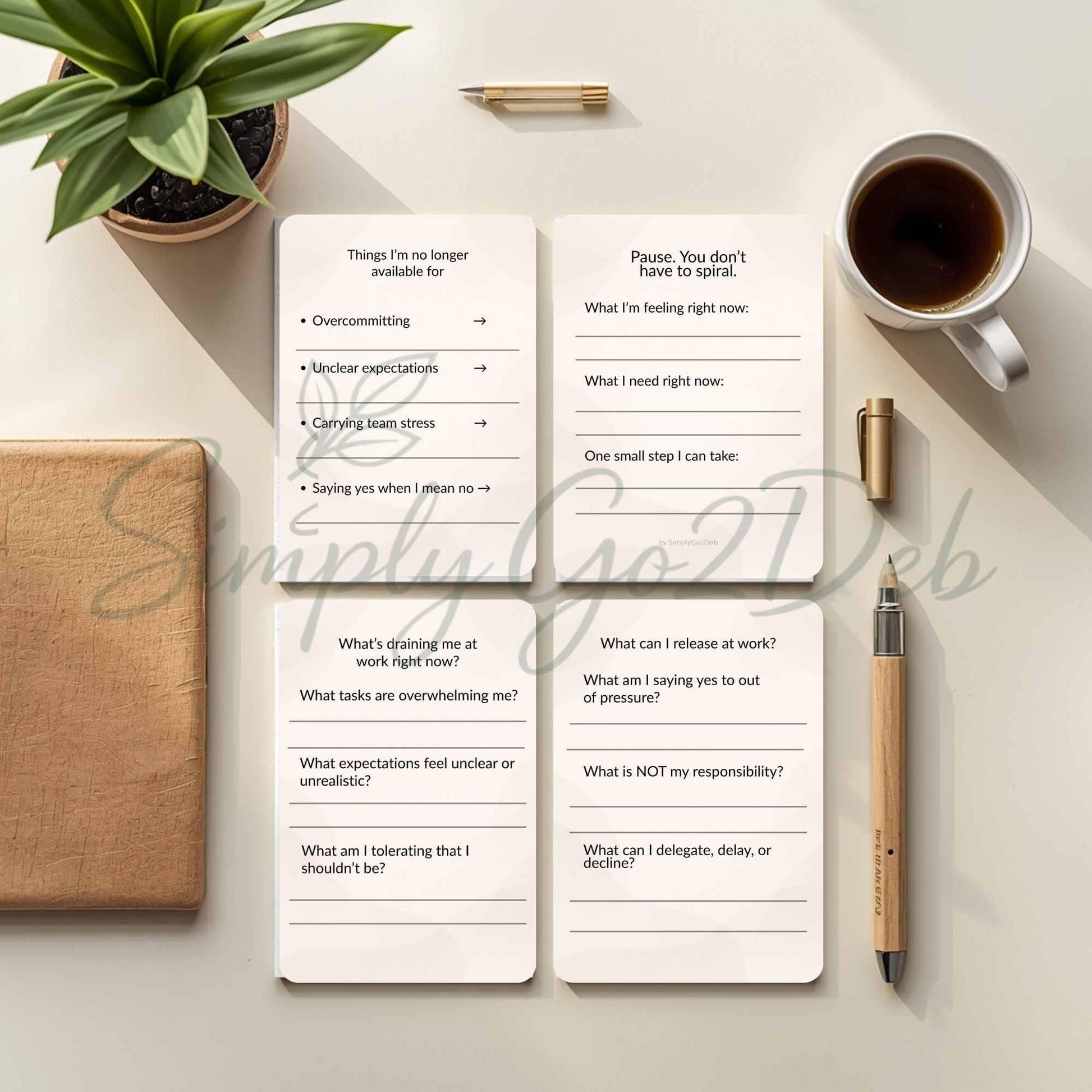 Work Burnout Workbook, Workplace Stress Relief Printable, Boundaries Guide, Mental Reset PDF