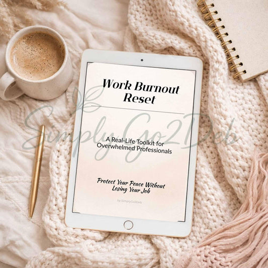 Work Burnout Workbook, Workplace Stress Relief Printable, Boundaries Guide, Mental Reset PDF