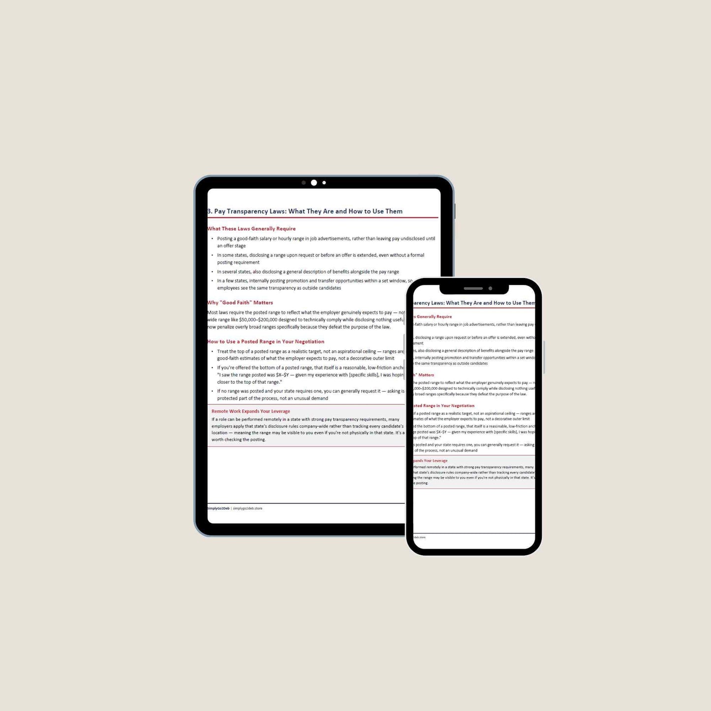 Employment Salary Negotiation & Pay Transparency Guide | State Pay Laws PDF | Digital Download