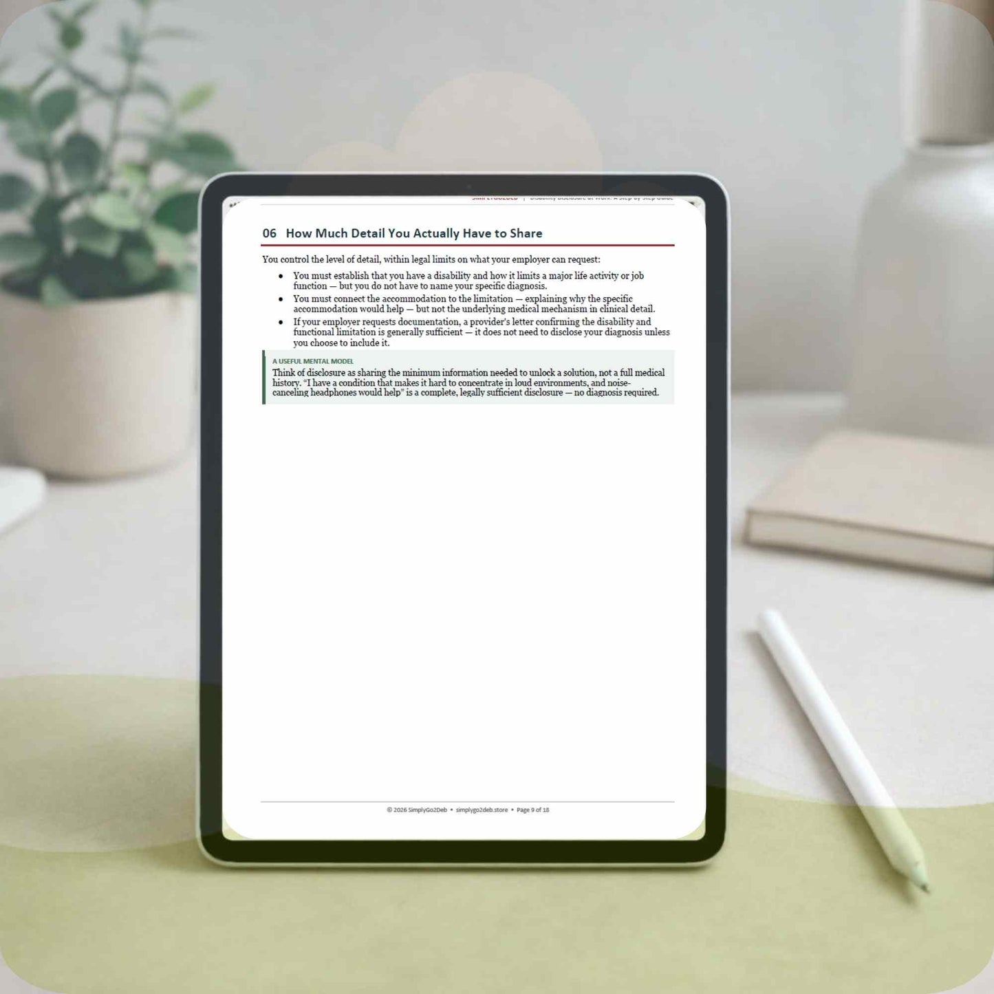 Disability Disclosure at Work Guide | Workplace Rights & Scripts PDF