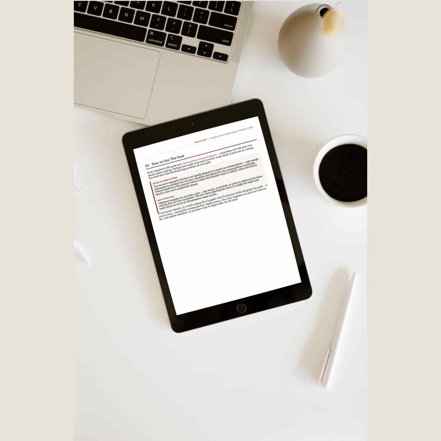 Workplace Accommodation Templates Pack | 12 ADA Request Scripts & Letters