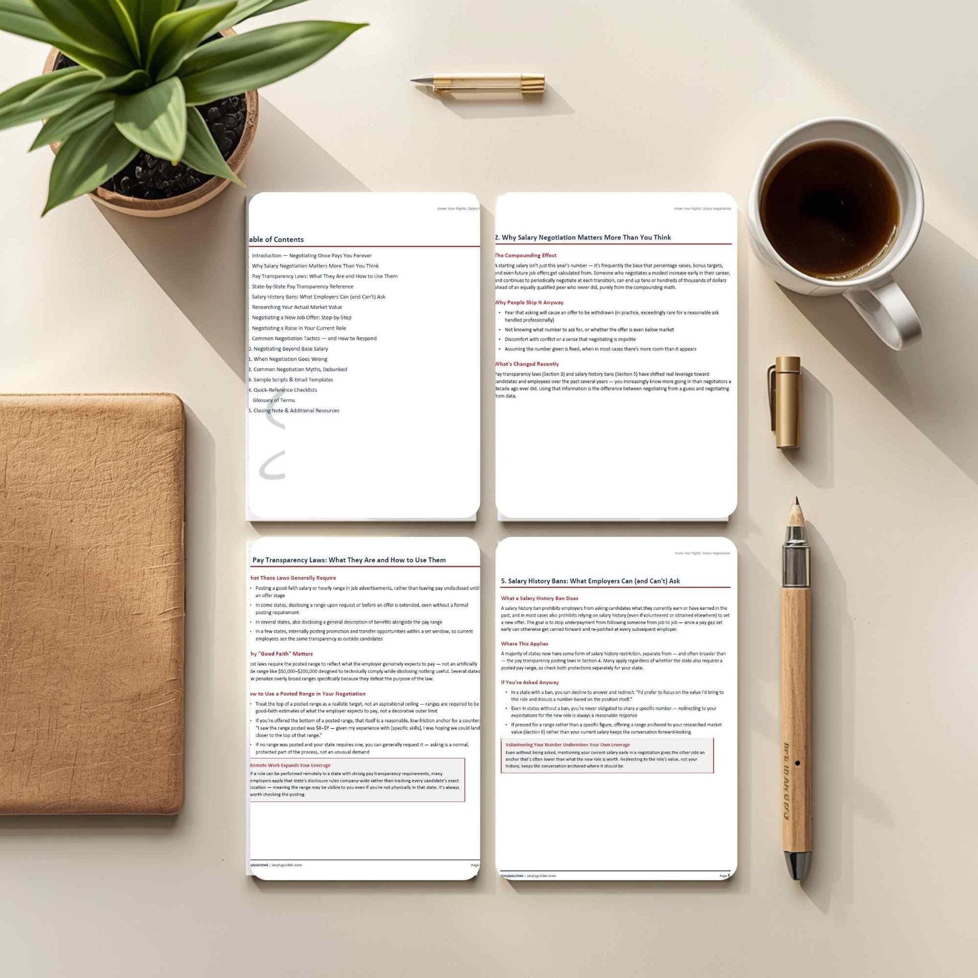Employment Salary Negotiation & Pay Transparency Guide | State Pay Laws PDF | Digital Download