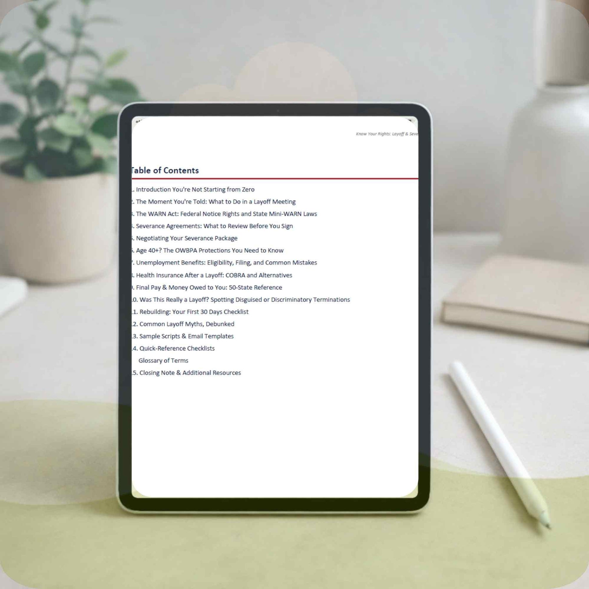 The Layoff Playbook | Severance Negotiation & Layoff Rights Guide | WARN Act, COBRA, Unemployment Help PDF | Digital Download