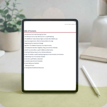The Layoff Playbook | Severance Negotiation & Layoff Rights Guide | WARN Act, COBRA, Unemployment Help PDF | Digital Download