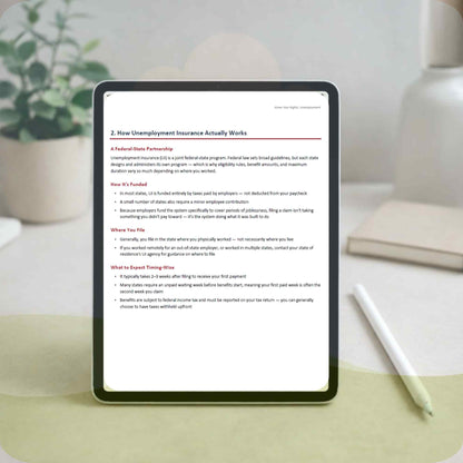 The Unemployment Roadmap | File for Unemployment Benefits Guide | Eligibility, Appeals & State Resources PDF | Digital Download