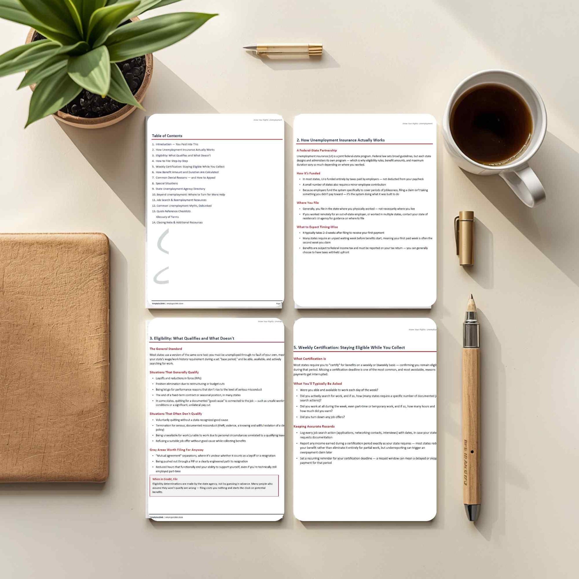 The Unemployment Roadmap | File for Unemployment Benefits Guide | Eligibility, Appeals & State Resources PDF | Digital Download