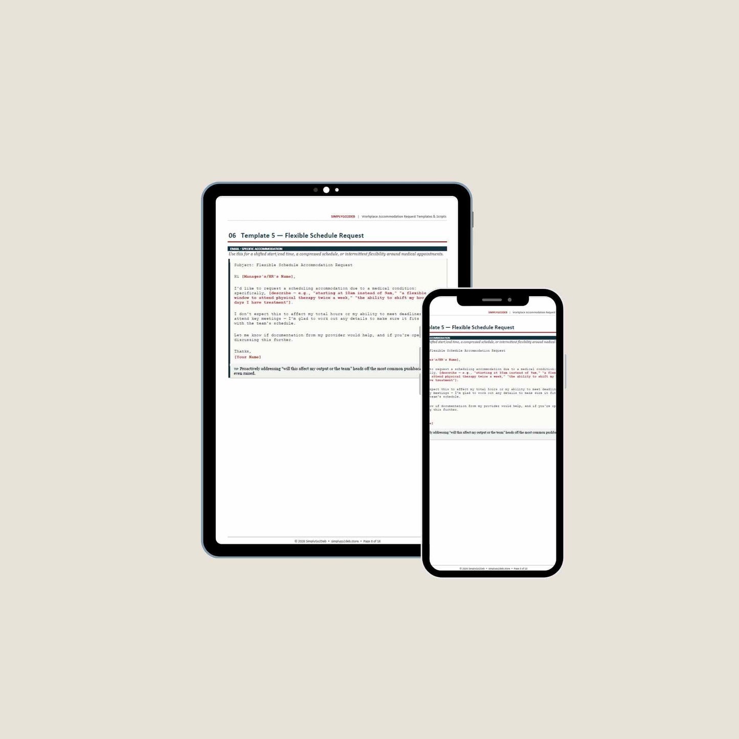 Workplace Accommodation Templates Pack | 12 ADA Request Scripts & Letters