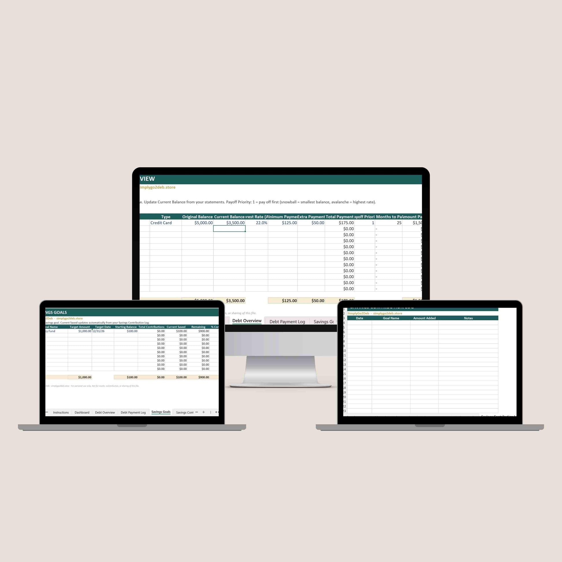 Debt Payoff Finance Tracker Excel Spreadsheet, Savings Goal Planner Digital Download, Snowball Avalanche Payoff