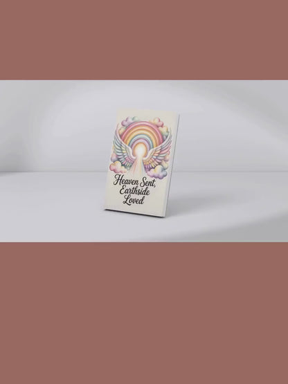 Heaven Sent Earthside Loved Rainbow Baby Wall Art Printable Nursery Angel Decor